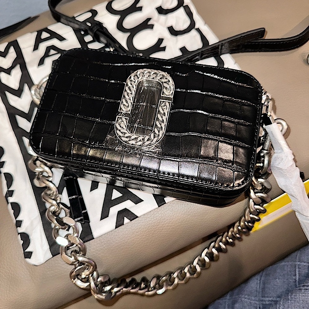 SALE❗️RARE THE MARC JACOBS SNAPSHOT CROC EMBOSSED BAG CHAIN &LEATHER STRAP - Picture 15 of 17